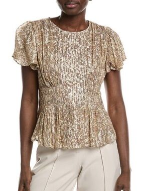 NWT Parker Metallic Gold Peplum Top! ✨🤎